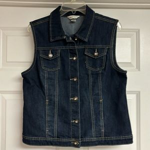 Christopher & Banks Jean Vest w/Bling Buttons